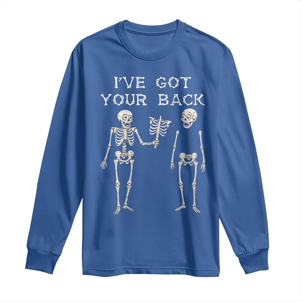Funny Skeleton Long Sleeve Shirt I Have Got Your Back Bone Pun - Wonder Print Shop