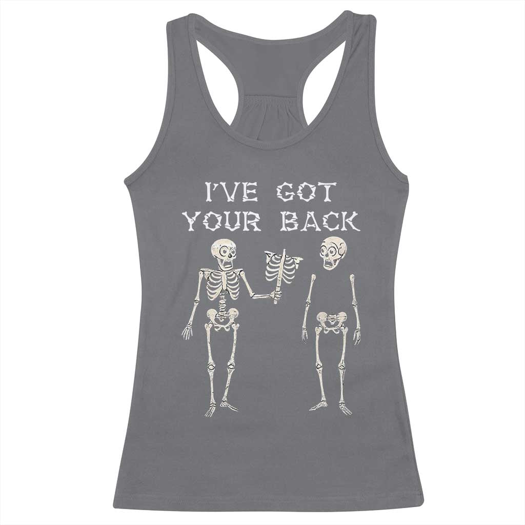 Funny Skeleton Racerback Tank Top I Have Got Your Back Bone Pun - Wonder Print Shop