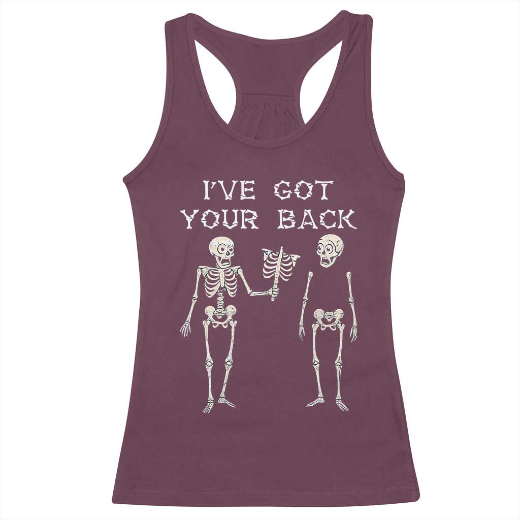 Funny Skeleton Racerback Tank Top I Have Got Your Back Bone Pun - Wonder Print Shop