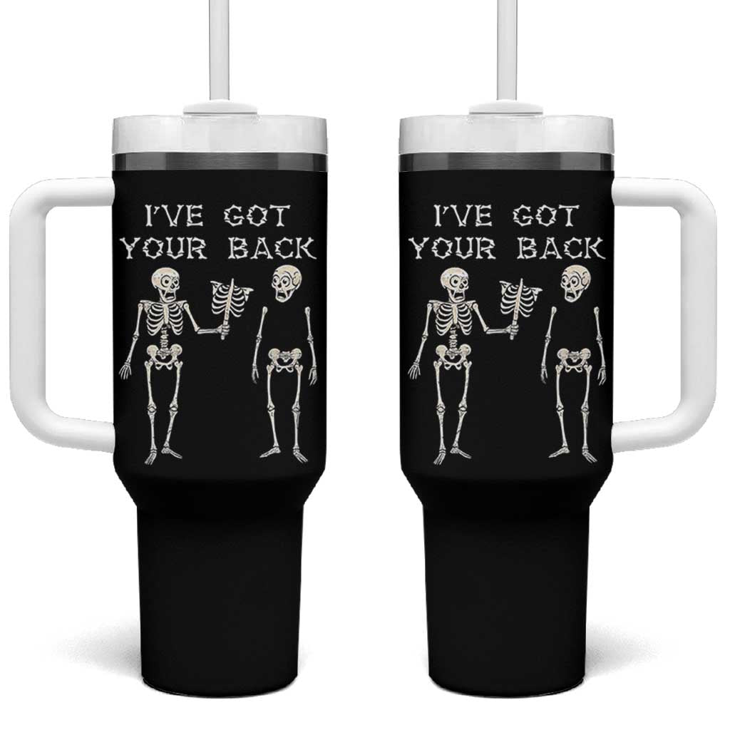 Funny Skeleton Tumbler With Handle I Have Got Your Back Bone Pun
