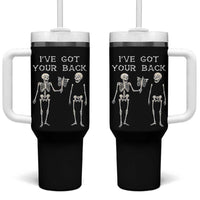 Funny Skeleton Tumbler With Handle I Have Got Your Back Bone Pun