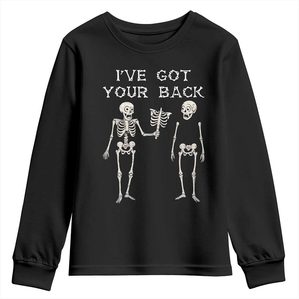 Funny Skeleton Youth Sweatshirt I Have Got Your Back Bone Pun - Wonder Print Shop