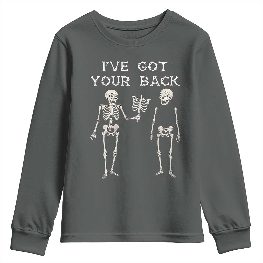 Funny Skeleton Youth Sweatshirt I Have Got Your Back Bone Pun - Wonder Print Shop