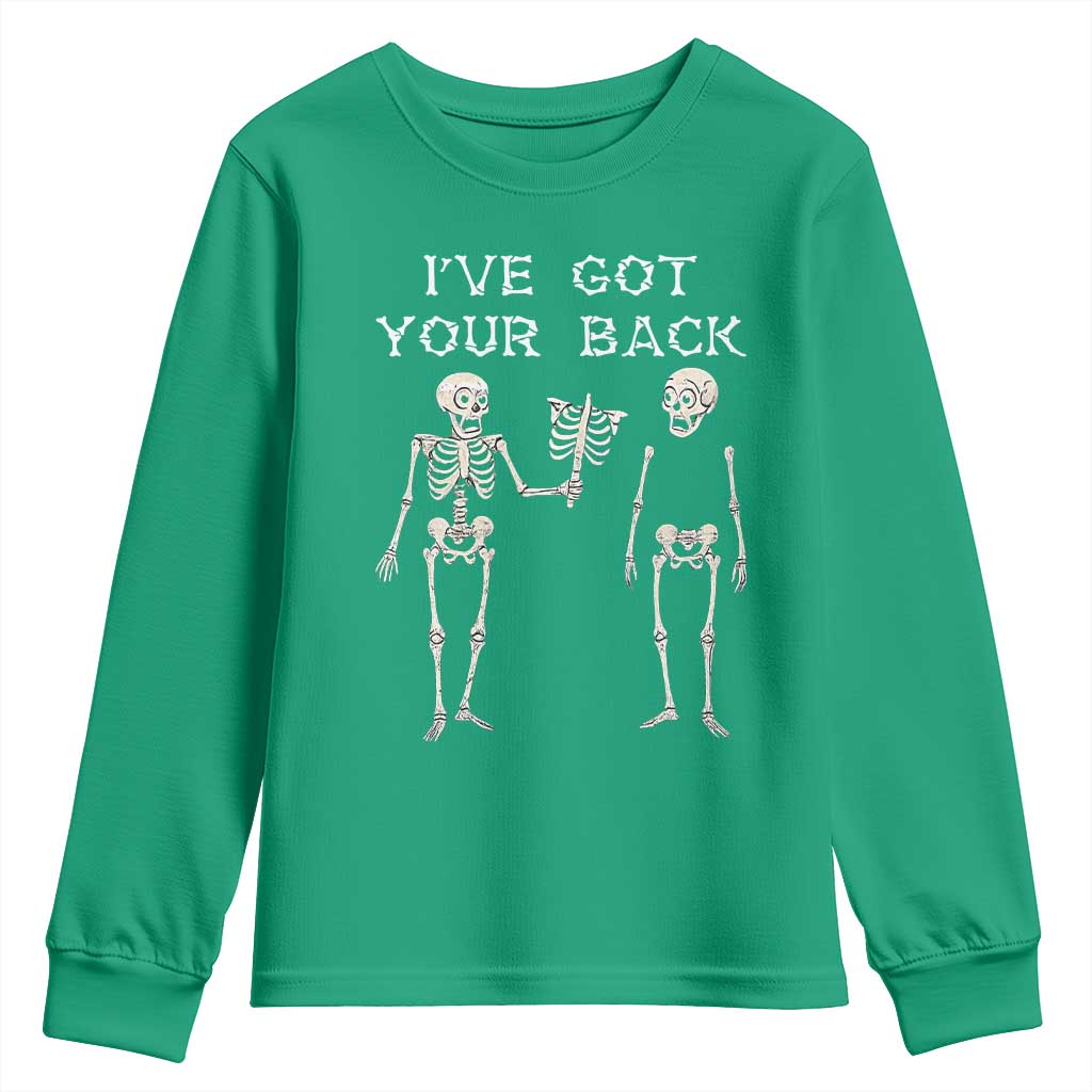 Funny Skeleton Youth Sweatshirt I Have Got Your Back Bone Pun - Wonder Print Shop