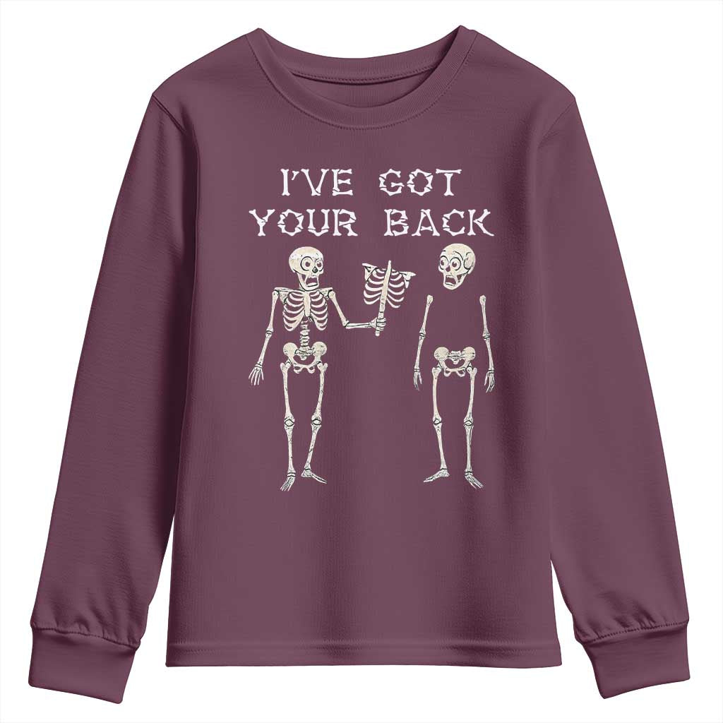 Funny Skeleton Youth Sweatshirt I Have Got Your Back Bone Pun - Wonder Print Shop