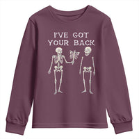 Funny Skeleton Youth Sweatshirt I Have Got Your Back Bone Pun - Wonder Print Shop