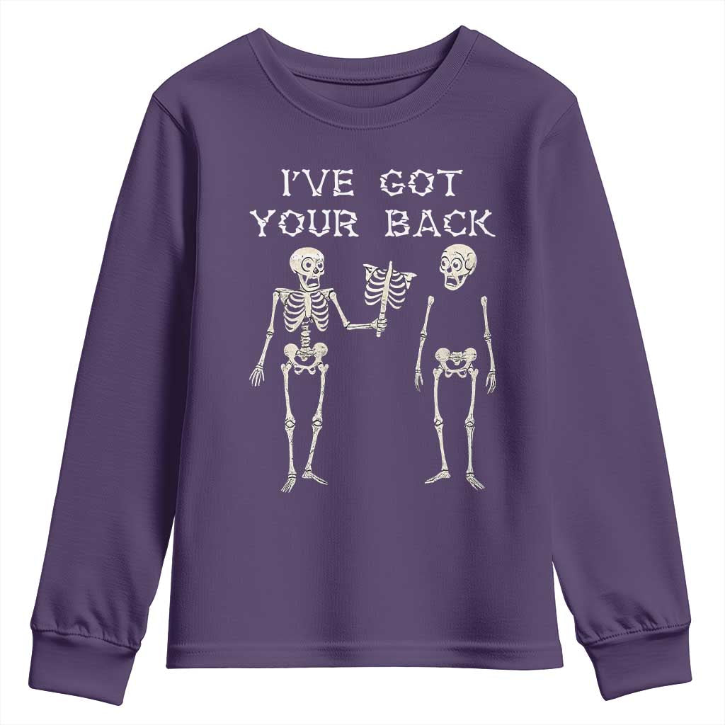 Funny Skeleton Youth Sweatshirt I Have Got Your Back Bone Pun - Wonder Print Shop