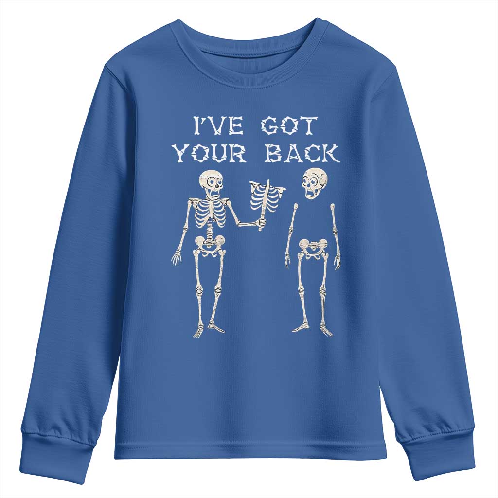 Funny Skeleton Youth Sweatshirt I Have Got Your Back Bone Pun - Wonder Print Shop