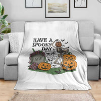 Funny Halloween Skeleton Throw Blanket Have A Spooky Day - Wonder Print Shop