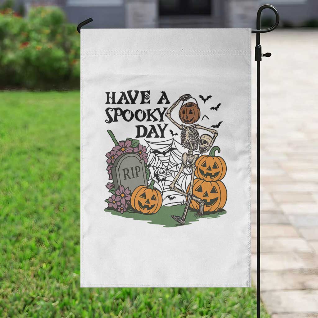 Funny Halloween Skeleton Garden Flag Have A Spooky Day - Wonder Print Shop