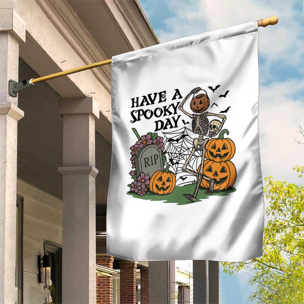 Funny Halloween Skeleton Garden Flag Have A Spooky Day - Wonder Print Shop