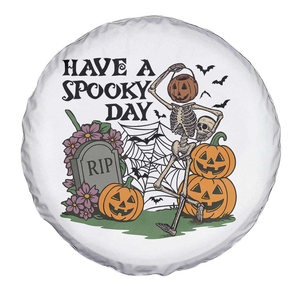 Funny Halloween Skeleton Spare Tire Cover Have A Spooky Day - Wonder Print Shop