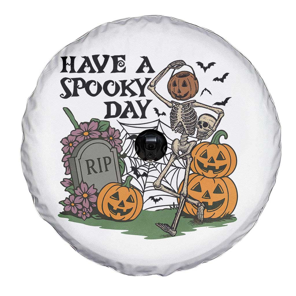 Funny Halloween Skeleton Spare Tire Cover Have A Spooky Day - Wonder Print Shop