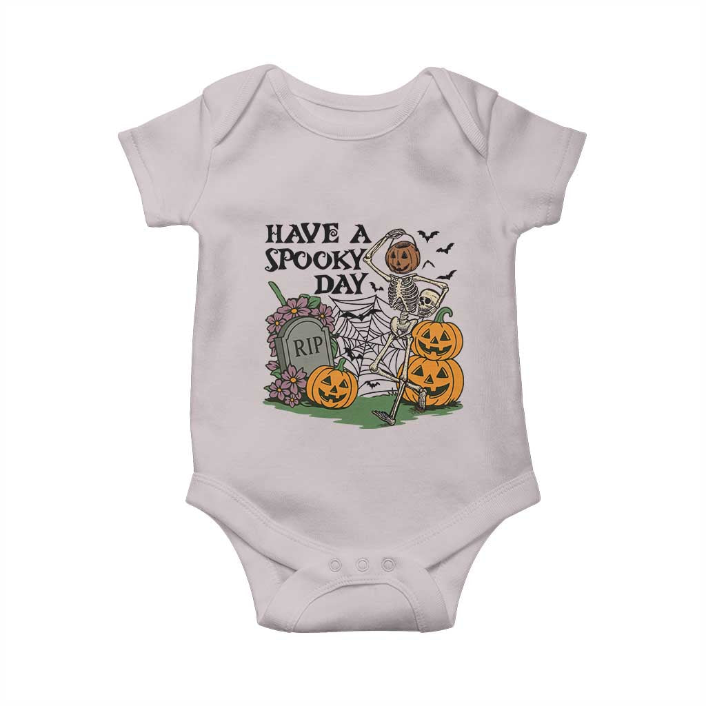 Funny Halloween Skeleton Baby Onesie Have A Spooky Day - Wonder Print Shop