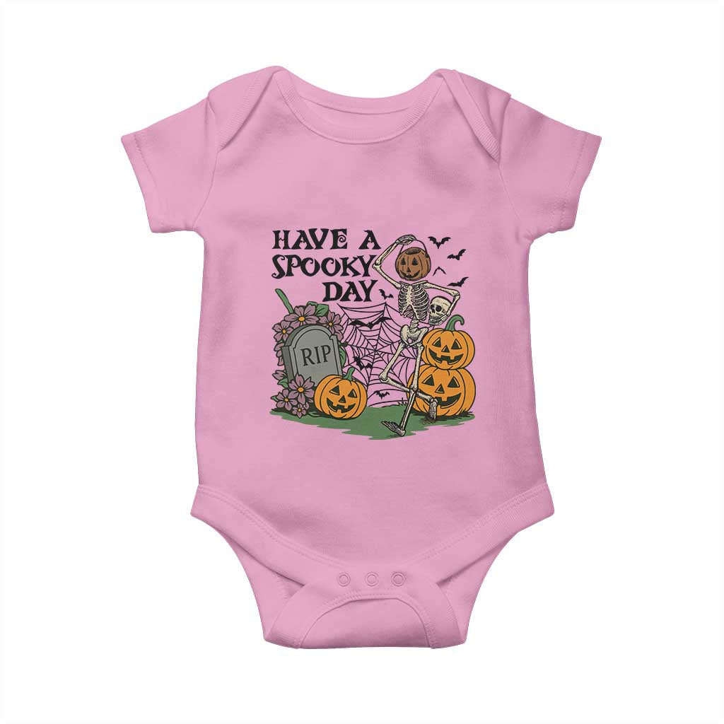 Funny Halloween Skeleton Baby Onesie Have A Spooky Day - Wonder Print Shop