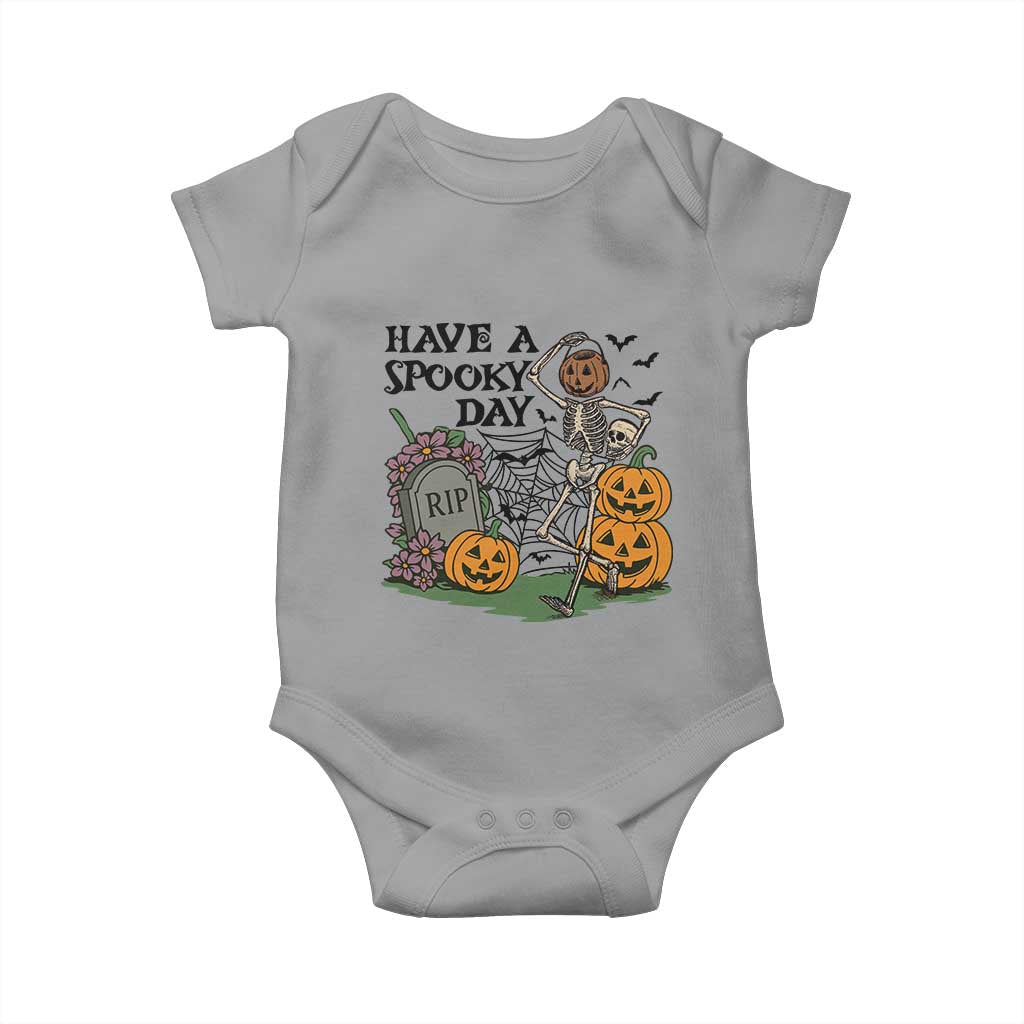 Funny Halloween Skeleton Baby Onesie Have A Spooky Day - Wonder Print Shop