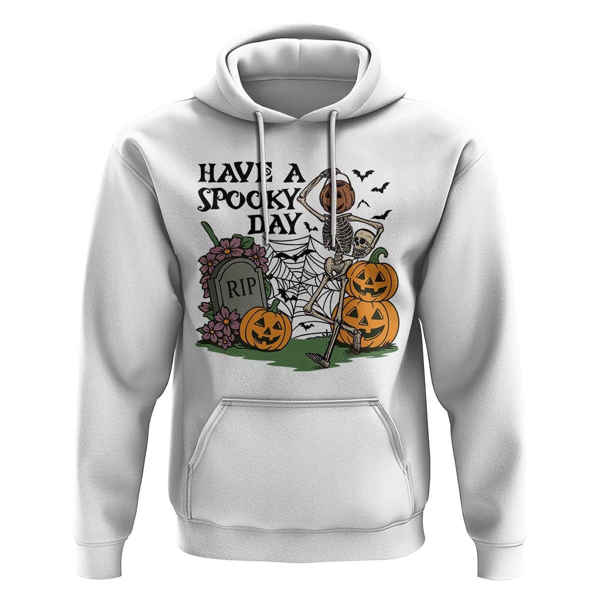 Funny Halloween Skeleton Hoodie Have A Spooky Day - Wonder Print Shop