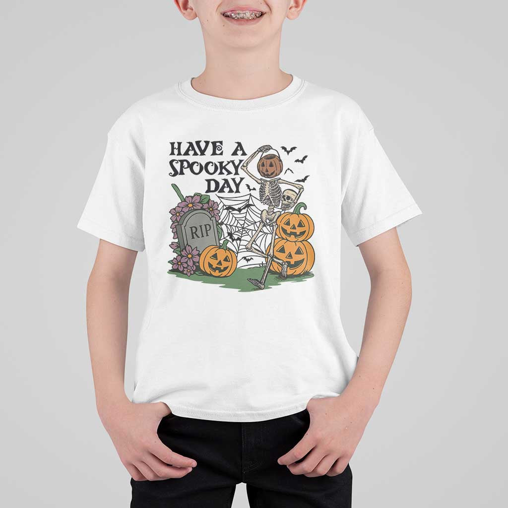 Funny Halloween Skeleton T Shirt For Kid Have A Spooky Day - Wonder Print Shop