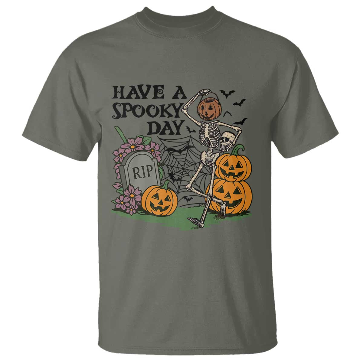 Funny Halloween Skeleton T Shirt Have A Spooky Day - Wonder Print Shop