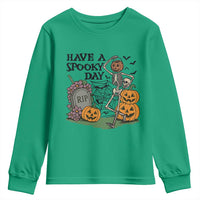 Funny Halloween Skeleton Youth Sweatshirt Have A Spooky Day - Wonder Print Shop