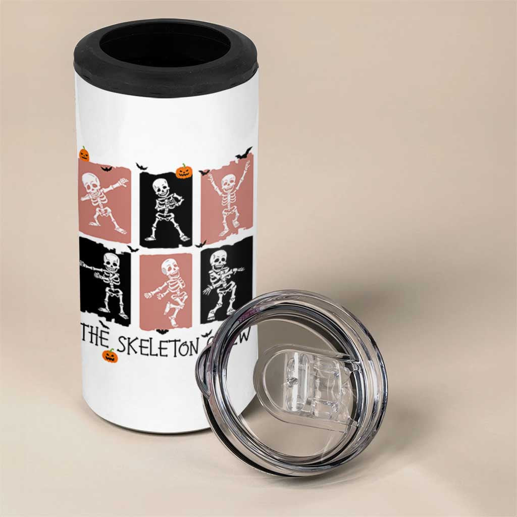 Funny The Skeleton Crew 4 in 1 Can Cooler Tumbler Dancing Skeletons Halloween For Boys Girl Kids