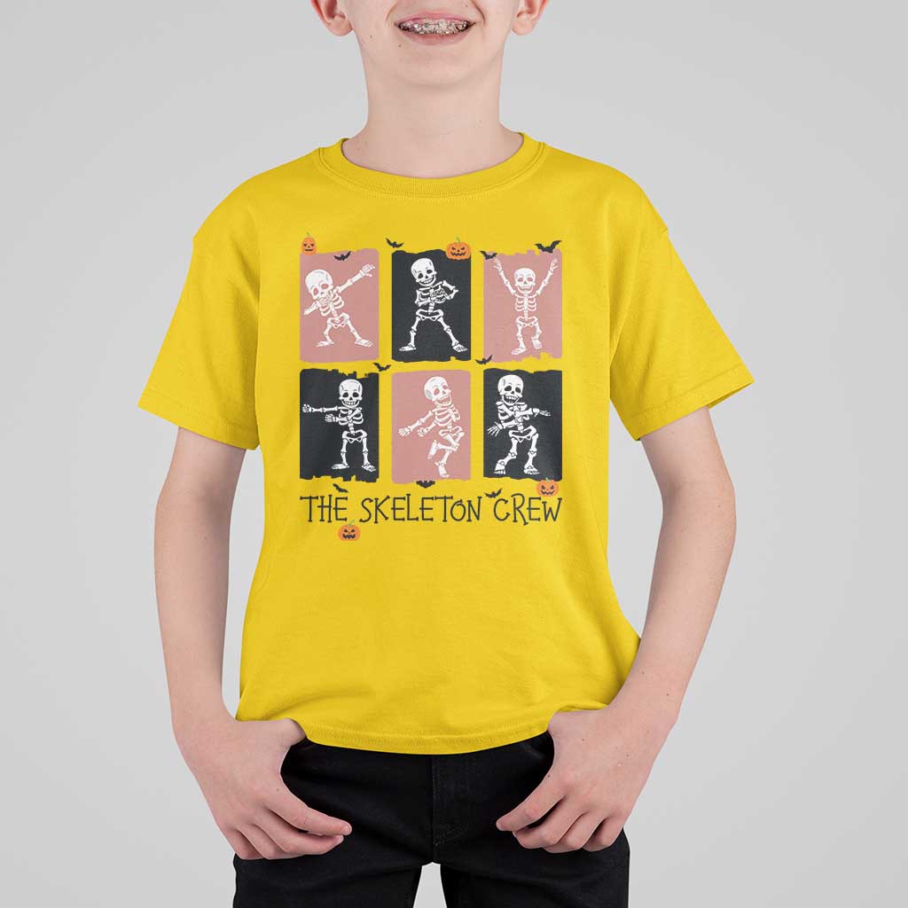 Funny The Skeleton Crew T Shirt For Kid Dancing Skeletons Halloween For Boys Girl Kids - Wonder Print Shop