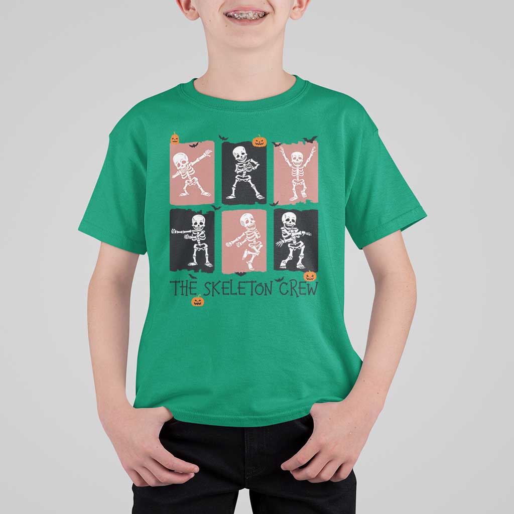 Funny The Skeleton Crew T Shirt For Kid Dancing Skeletons Halloween For Boys Girl Kids - Wonder Print Shop