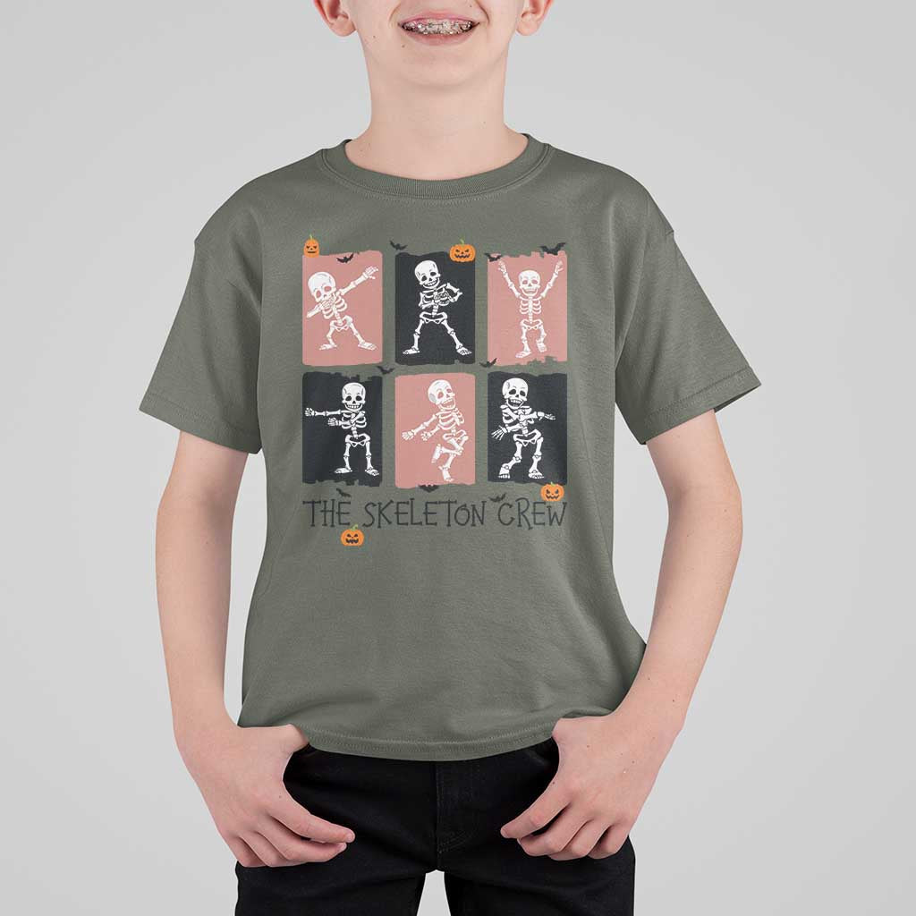 Funny The Skeleton Crew T Shirt For Kid Dancing Skeletons Halloween For Boys Girl Kids - Wonder Print Shop