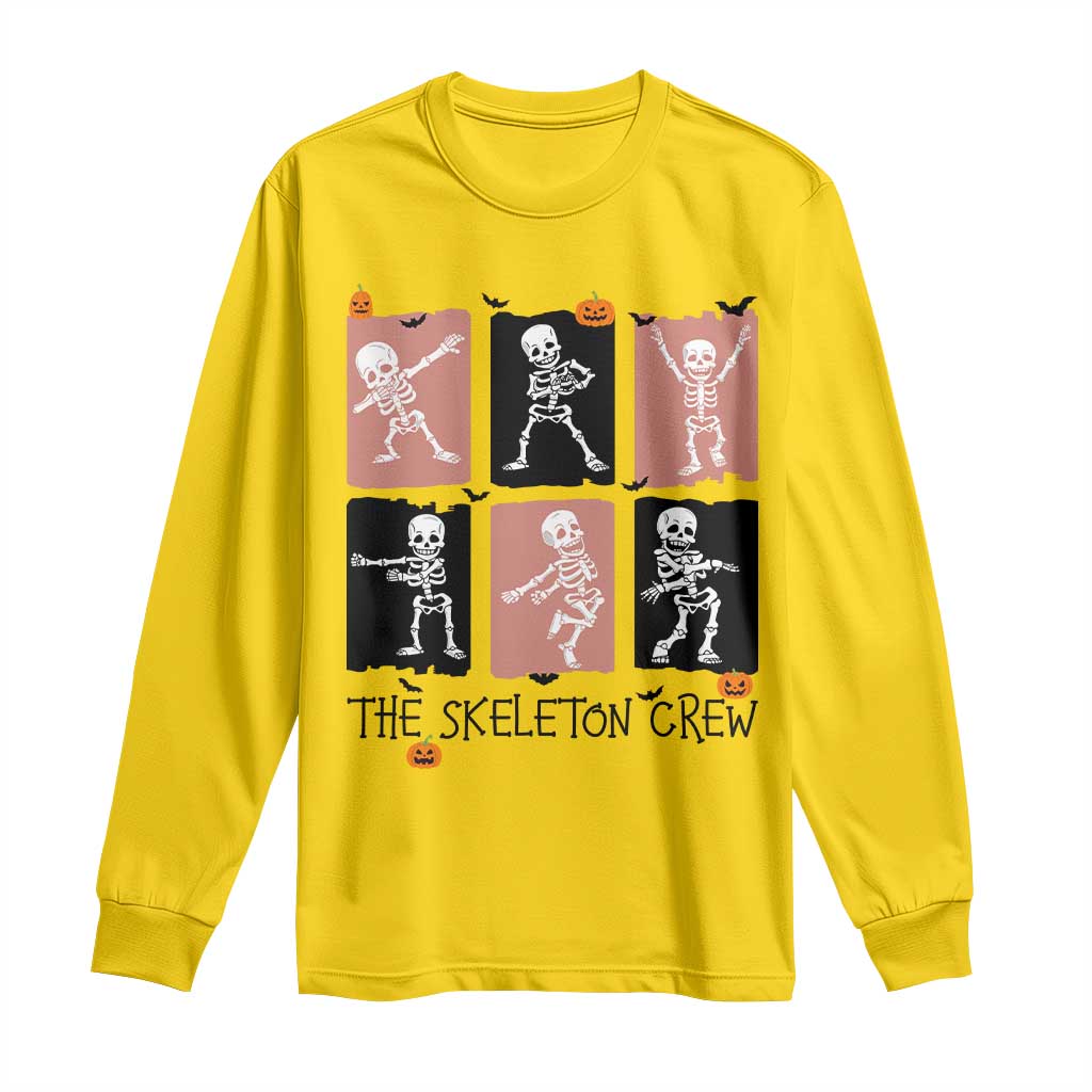 Funny The Skeleton Crew Long Sleeve Shirt Dancing Skeletons Halloween For Boys Girl Kids - Wonder Print Shop