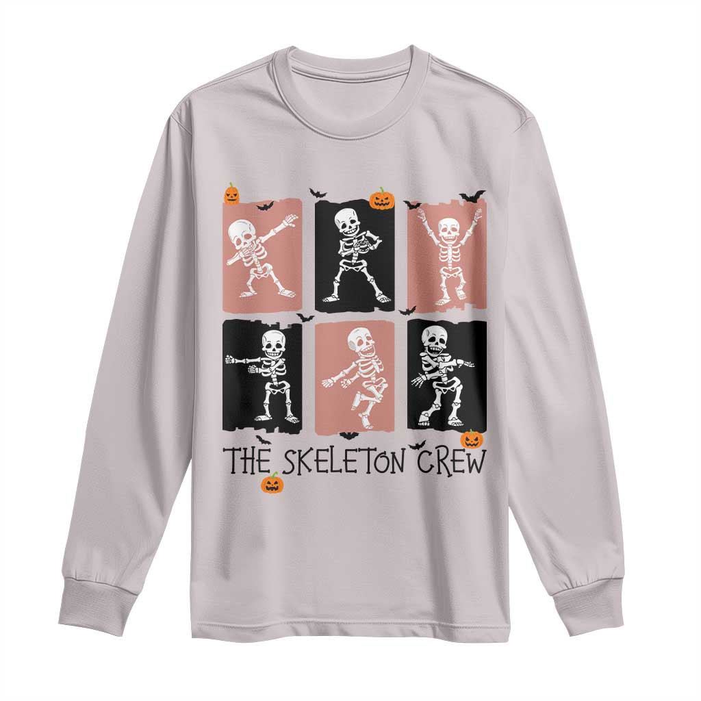 Funny The Skeleton Crew Long Sleeve Shirt Dancing Skeletons Halloween For Boys Girl Kids - Wonder Print Shop