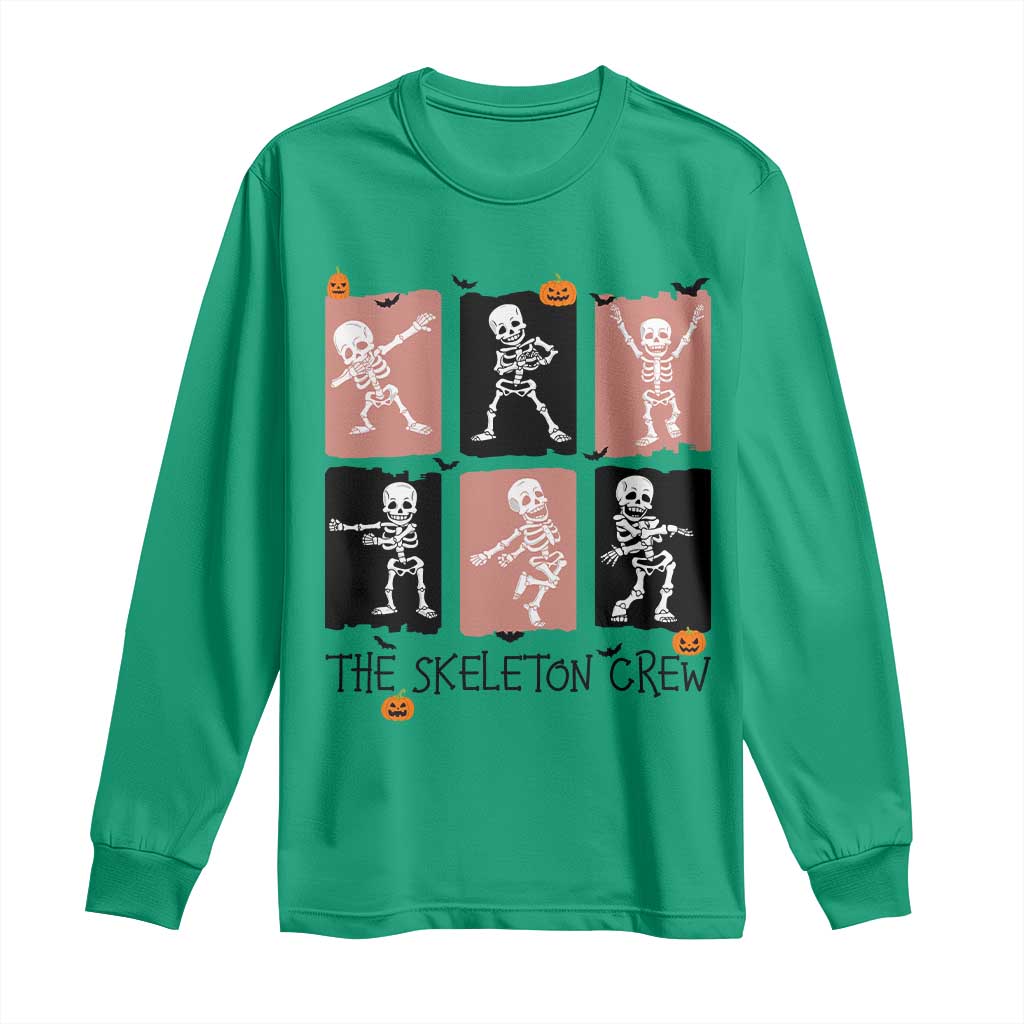Funny The Skeleton Crew Long Sleeve Shirt Dancing Skeletons Halloween For Boys Girl Kids - Wonder Print Shop