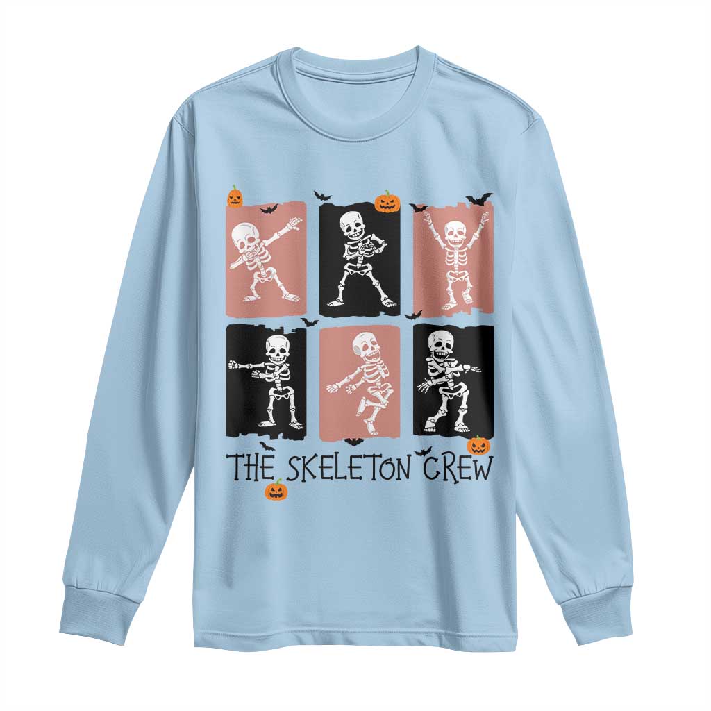 Funny The Skeleton Crew Long Sleeve Shirt Dancing Skeletons Halloween For Boys Girl Kids - Wonder Print Shop