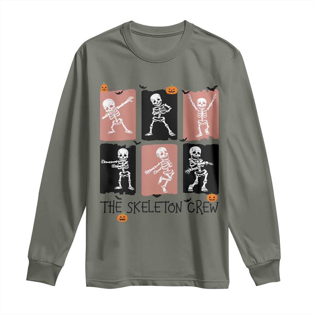 Funny The Skeleton Crew Long Sleeve Shirt Dancing Skeletons Halloween For Boys Girl Kids - Wonder Print Shop