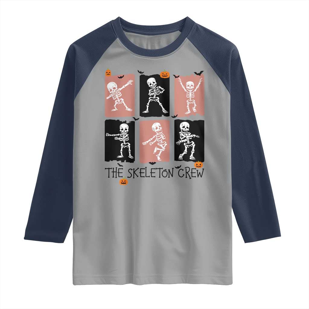 Funny The Skeleton Crew Raglan Shirt Dancing Skeletons Halloween For Boys Girl Kids - Wonder Print Shop