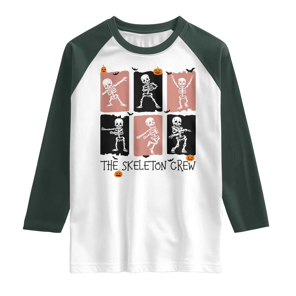 Funny The Skeleton Crew Raglan Shirt Dancing Skeletons Halloween For Boys Girl Kids - Wonder Print Shop