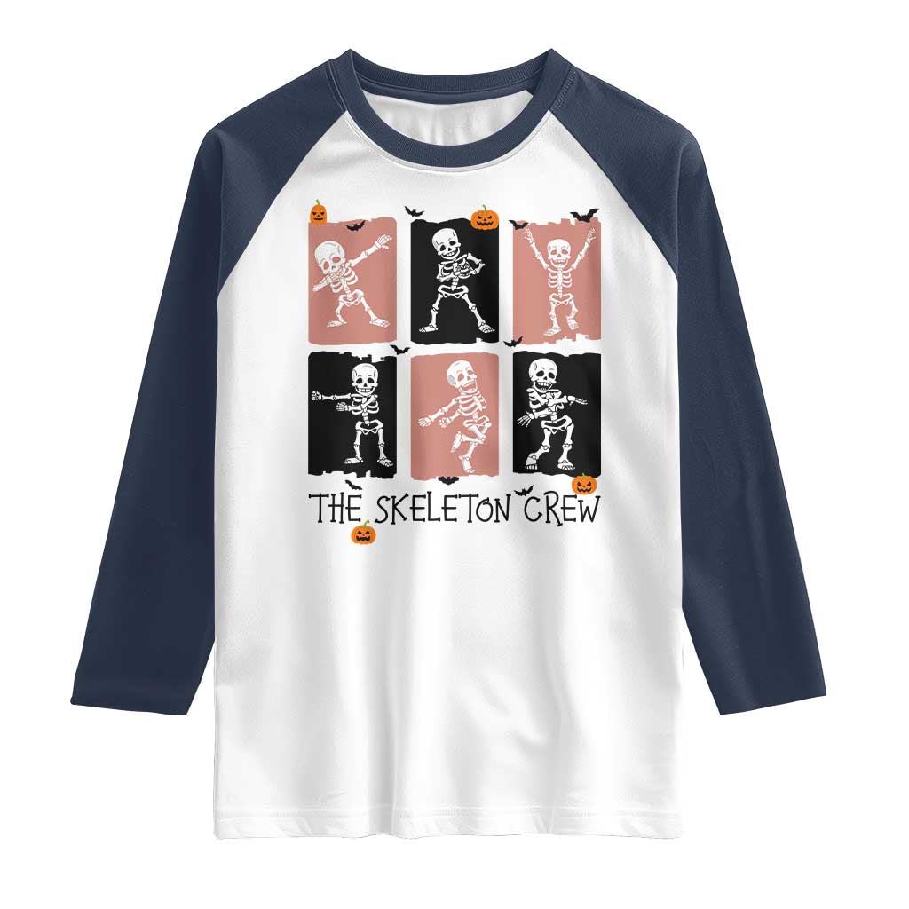 Funny The Skeleton Crew Raglan Shirt Dancing Skeletons Halloween For Boys Girl Kids - Wonder Print Shop