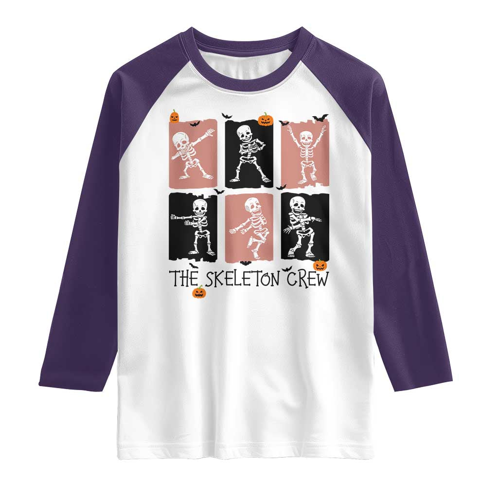 Funny The Skeleton Crew Raglan Shirt Dancing Skeletons Halloween For Boys Girl Kids - Wonder Print Shop