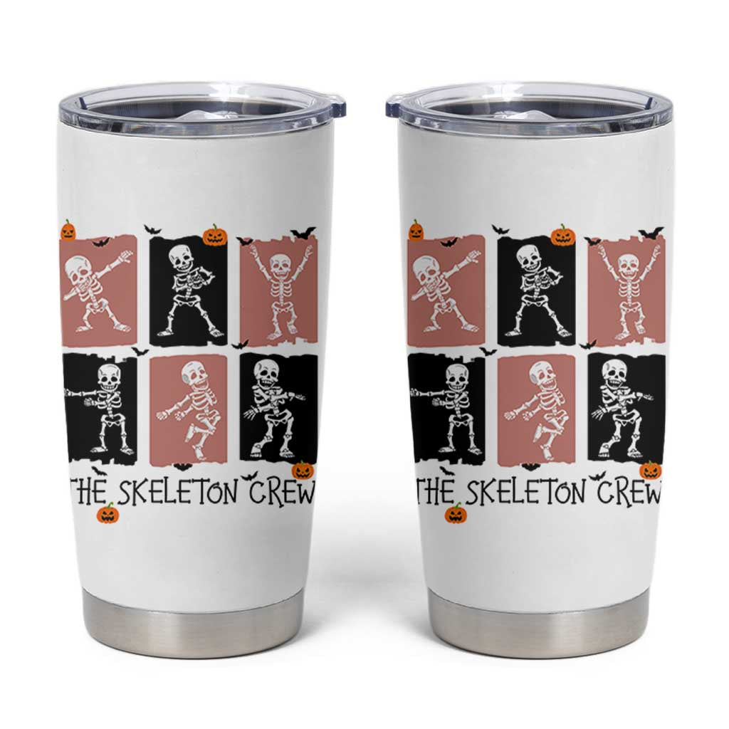 Funny The Skeleton Crew Tumbler Cup Dancing Skeletons Halloween For Boys Girl Kids