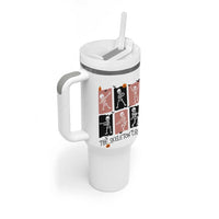 Funny The Skeleton Crew Tumbler With Handle Dancing Skeletons Halloween For Boys Girl Kids