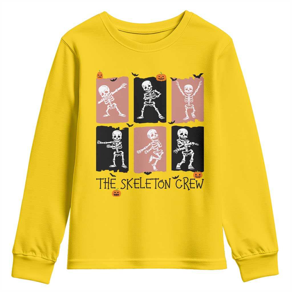 Funny The Skeleton Crew Youth Sweatshirt Dancing Skeletons Halloween For Boys Girl Kids - Wonder Print Shop