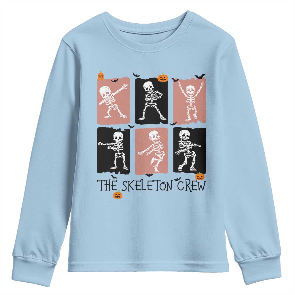 Funny The Skeleton Crew Youth Sweatshirt Dancing Skeletons Halloween For Boys Girl Kids - Wonder Print Shop