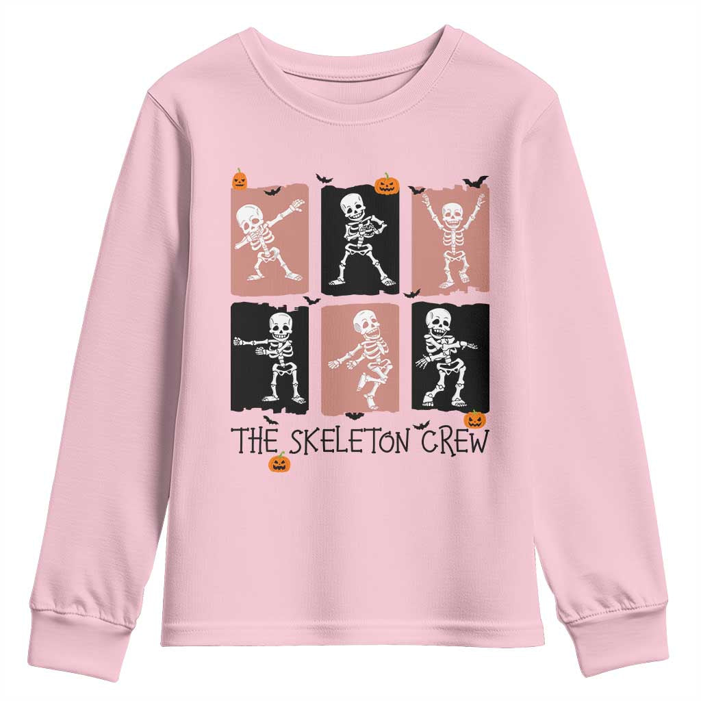 Funny The Skeleton Crew Youth Sweatshirt Dancing Skeletons Halloween For Boys Girl Kids - Wonder Print Shop