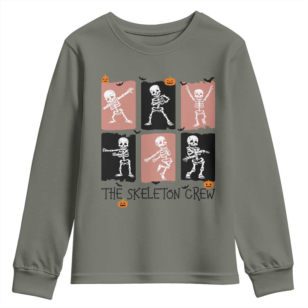 Funny The Skeleton Crew Youth Sweatshirt Dancing Skeletons Halloween For Boys Girl Kids - Wonder Print Shop