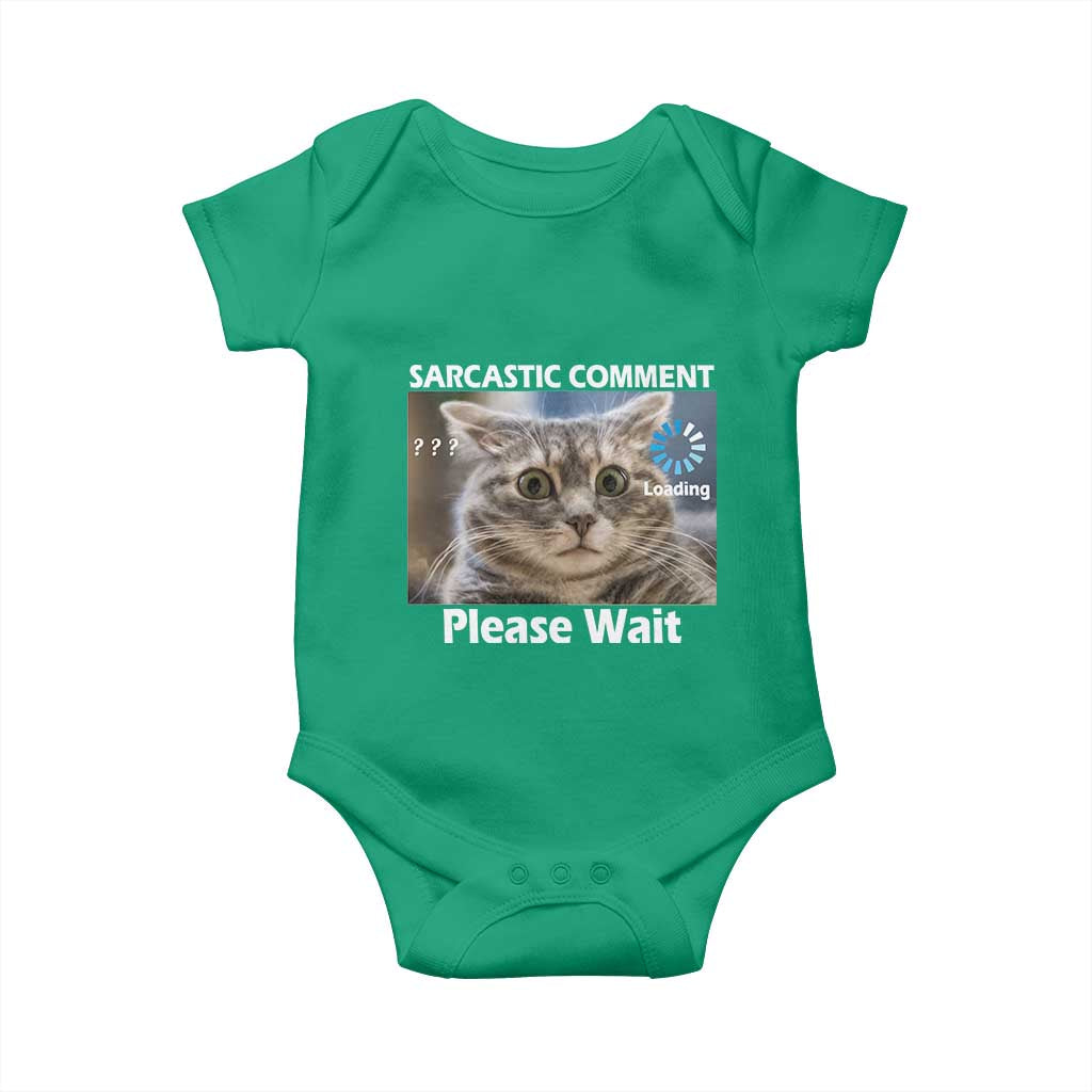 Sarcastic Comment Loading Please Wait Baby Onesie Funny Cat Meme Gift - Wonder Print Shop