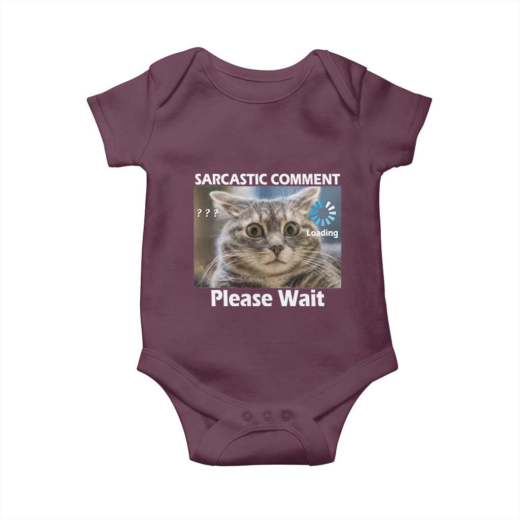 Sarcastic Comment Loading Please Wait Baby Onesie Funny Cat Meme Gift - Wonder Print Shop