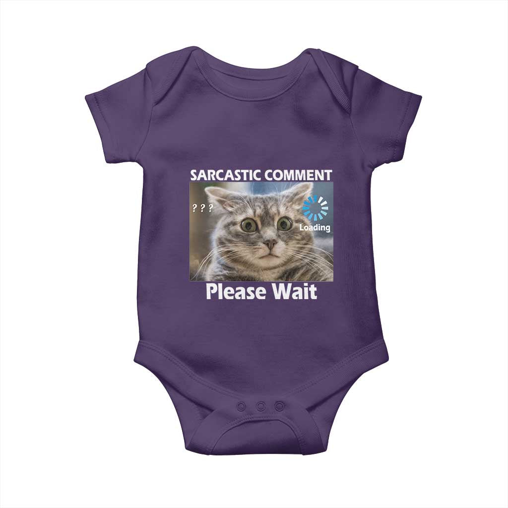 Sarcastic Comment Loading Please Wait Baby Onesie Funny Cat Meme Gift - Wonder Print Shop