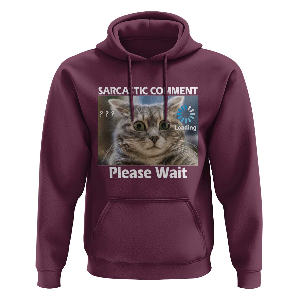 Sarcastic Comment Loading Please Wait Hoodie Funny Cat Meme Gift - Wonder Print Shop