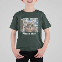 Sarcastic Comment Loading Please Wait T Shirt For Kid Funny Cat Meme Gift - Wonder Print Shop