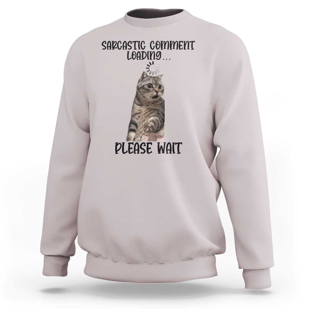 Funny Cat Meme Sarcastic Sweatshirt Sarcastic Comment Loading - Wonder Print Shop