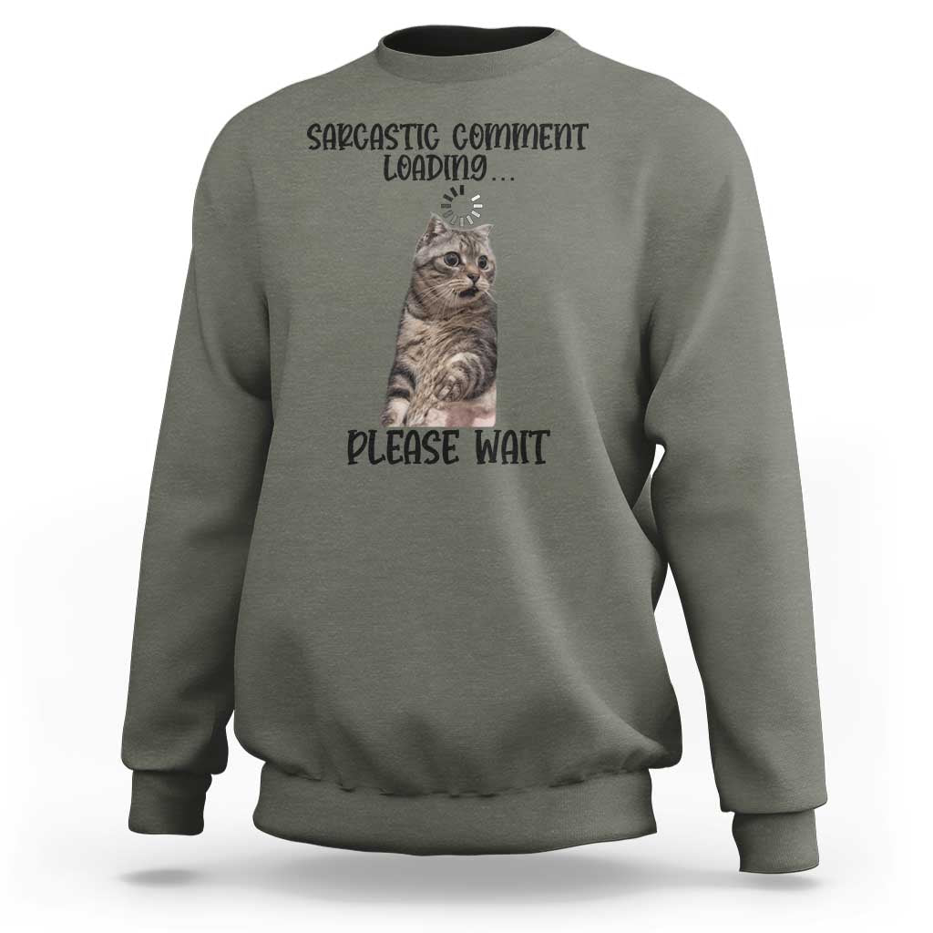 Funny Cat Meme Sarcastic Sweatshirt Sarcastic Comment Loading - Wonder Print Shop